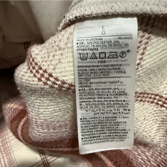Old Navy Plaid Jacket Shaket - Pink and Brown - size Large - Picture 3 of 6